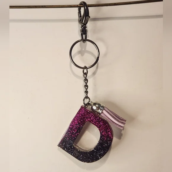 Hand Crafted Accessories Handmade Letter D Resin Glitter